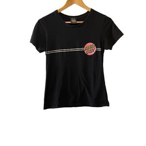 SANTA CRUZ Black Pink Graphic Print Casual Short Sleeve Tee Shirt M